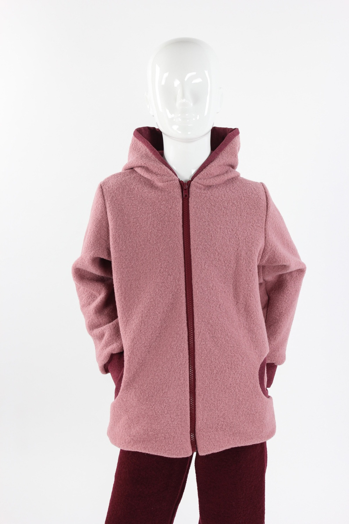 Wolljacke für Kinder rosa mit beere 3