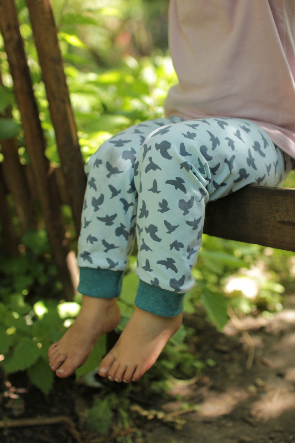 Leggings für Kinder petrole Streifen 8