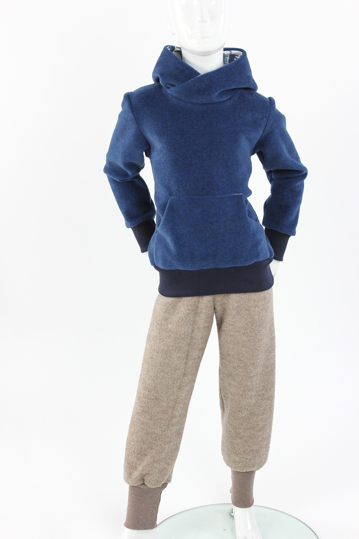 Kinder-Fleecepulli blau mit Elefanten 3