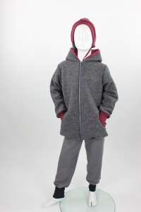 Kinder-Wolljacke anthrazit MEHRERE MUSTER 6