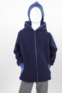 Wolljacke für Kinder dunkelblau mit blauen Streifen 3