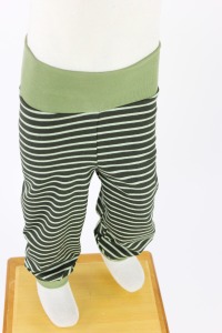 Leggings für Kinder grüne Streifen BIO-STOFFE 5