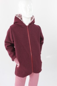 Wolljacke für Kinder beere mit rosa Pferden 2