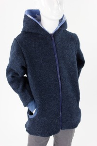 Wolljacke für Kinder dunkelblau mit Elefanten BIO-STOFFE 3