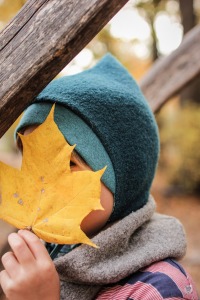 Wollmütze für Kinder grau mit Dinos 5