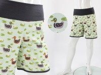 kurze Hose für Kinder hellgrün mit Enten