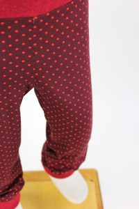 Leggings für Kinder dunkelrot mit Punkten 4