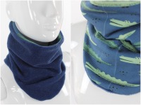 Fleece-Schlupfschal zum Wenden blau und Krokodile