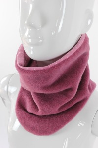 Fleece-Schlupfschal zum Wenden rosa und Punkte 2