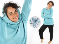 Oversize Hoodie türkis mit Koalas