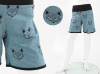 kurze Hose für Kinder blau mit Füchsen