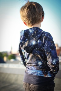 Kapuzenpulli für Kinder aus Jersey schwarz mit türkis 10