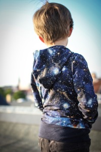 Kapuzenpulli für Kinder aus Jersey, blue Galaxy