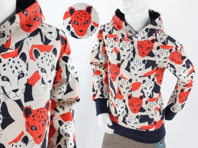 Kapuzenpulli für Kinder aus Jersey mit Leoparden