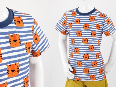 Kinder-T-Shirt gestreift mit Tigern