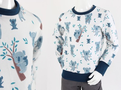 Longsleeve für Kinder weiß mit Koalas BIO-STOFFE