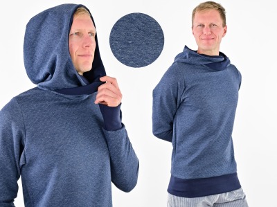 Kapuzenpulli gesteppt blau