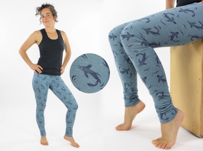 Leggings blau mit Fischen