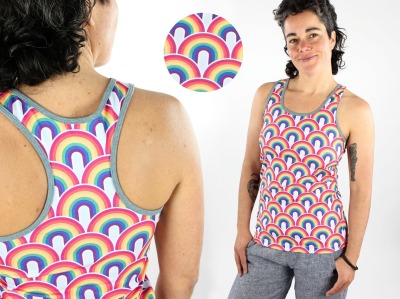 Racerback Top mit Regenbogenmuster