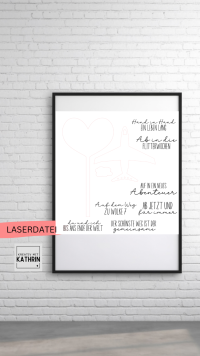 Hochzeitsflieger mit Sprüchen Plott- und Laserdatei