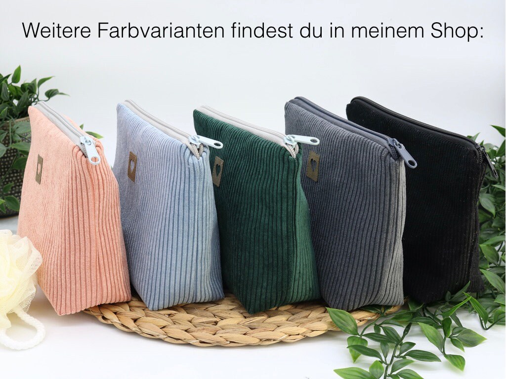 Kosmetiktasche Cord schwarz Kulturbeutel Damen 9