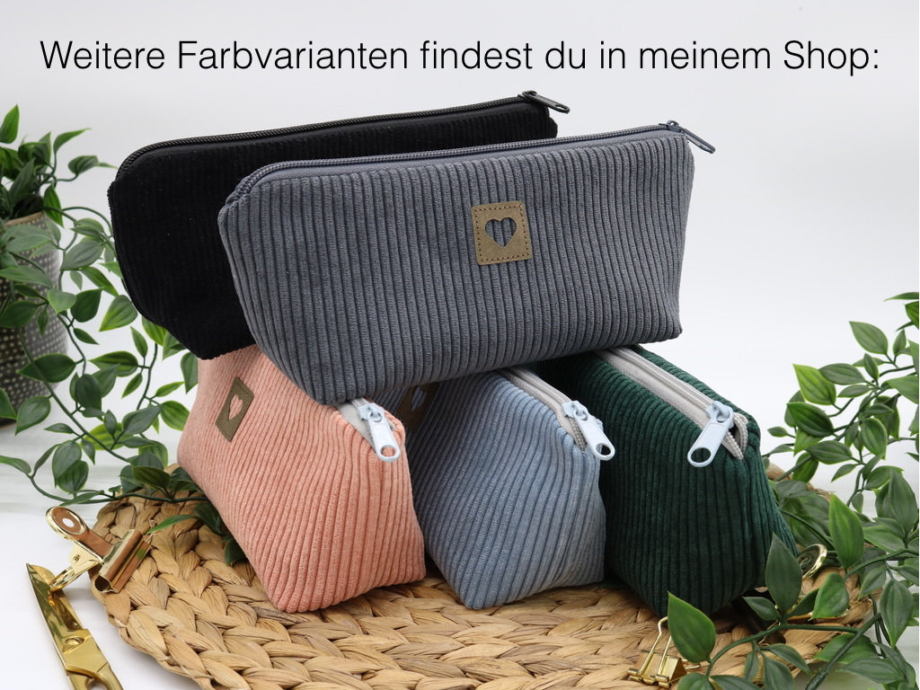 Federmäppchen Cord schwarz Federtasche schwarz Federmäppchen Erwachsene 7