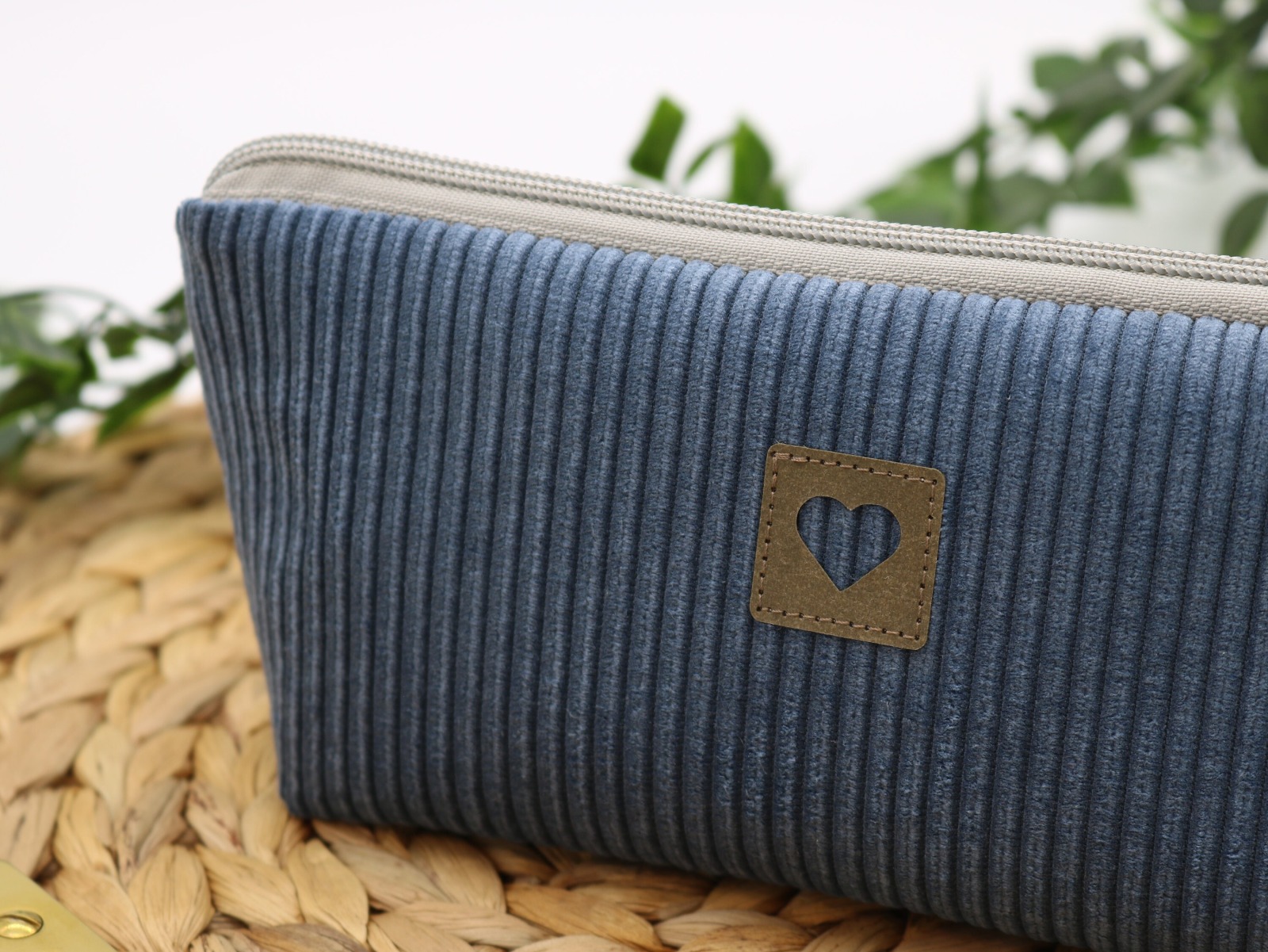 Federmäppchen Cord denimblau Federtasche Erwachsene 5