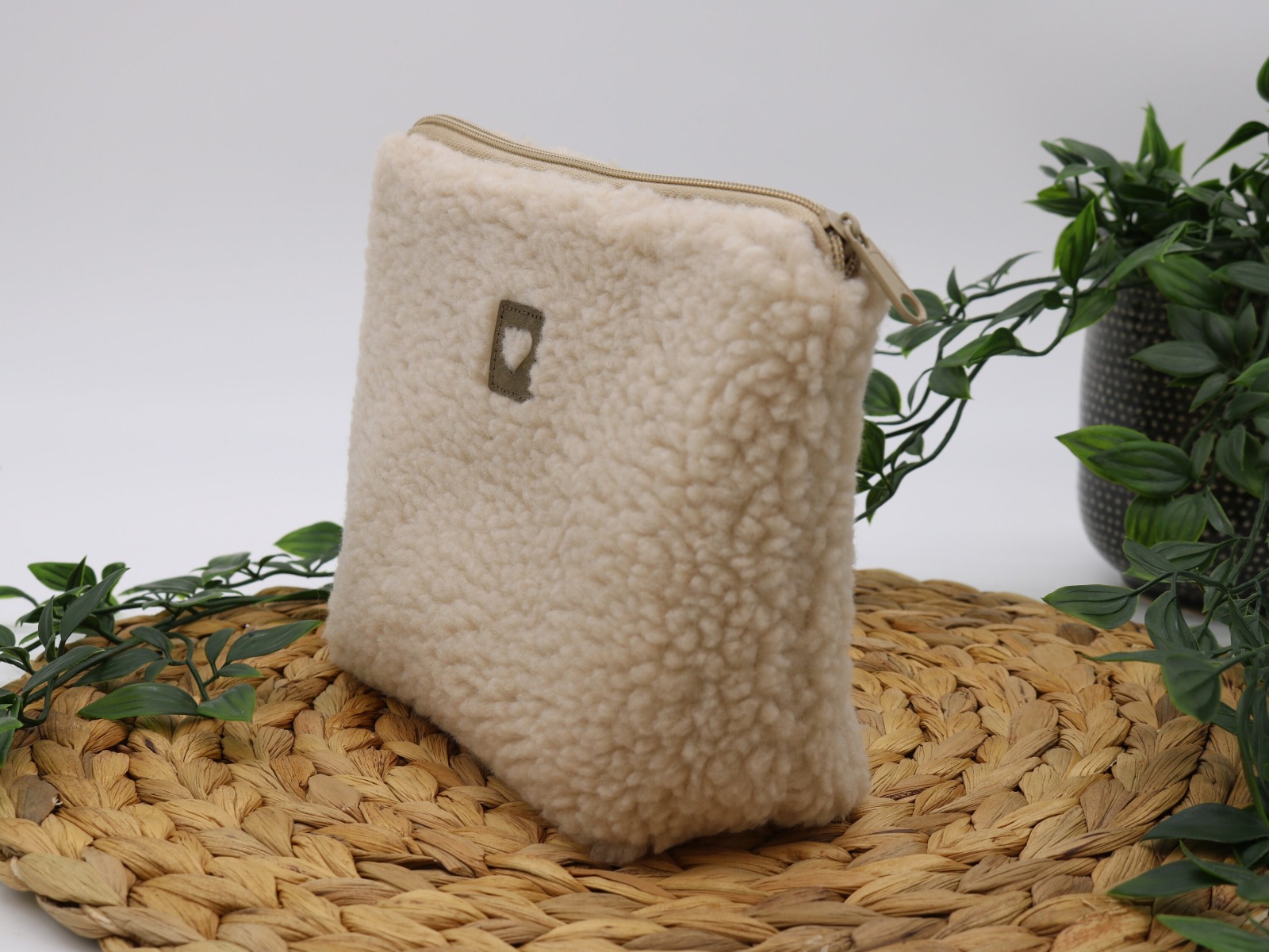 Kulturbeutel Teddystoff Beige Kulturtasche für Frauen 2