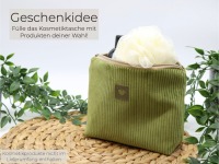 Kosmetiktasche Cord hellgrün Kulturtasche Grün für Frauen 6