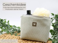 Kosmetiktasche Cord Salbei Kulturbeutel Damen Kulturtasche Salbei für Frauen 6