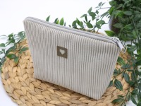 Kosmetiktasche Cord Beige Kosmetiktäschchen Damen 5