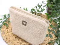 Kulturbeutel Teddystoff Beige Kulturtasche für Frauen 5