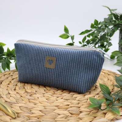 Federmäppchen Cord denimblau Federtasche Erwachsene