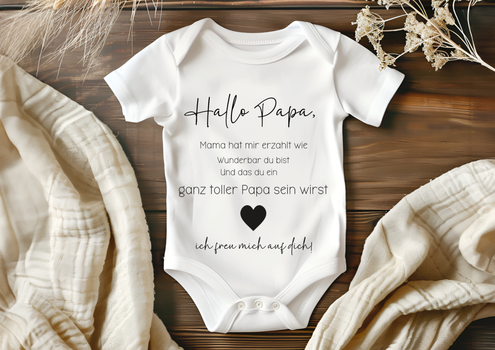 Babybody Hallo Papa Überraschungsgeschenk für werdende Väter 4