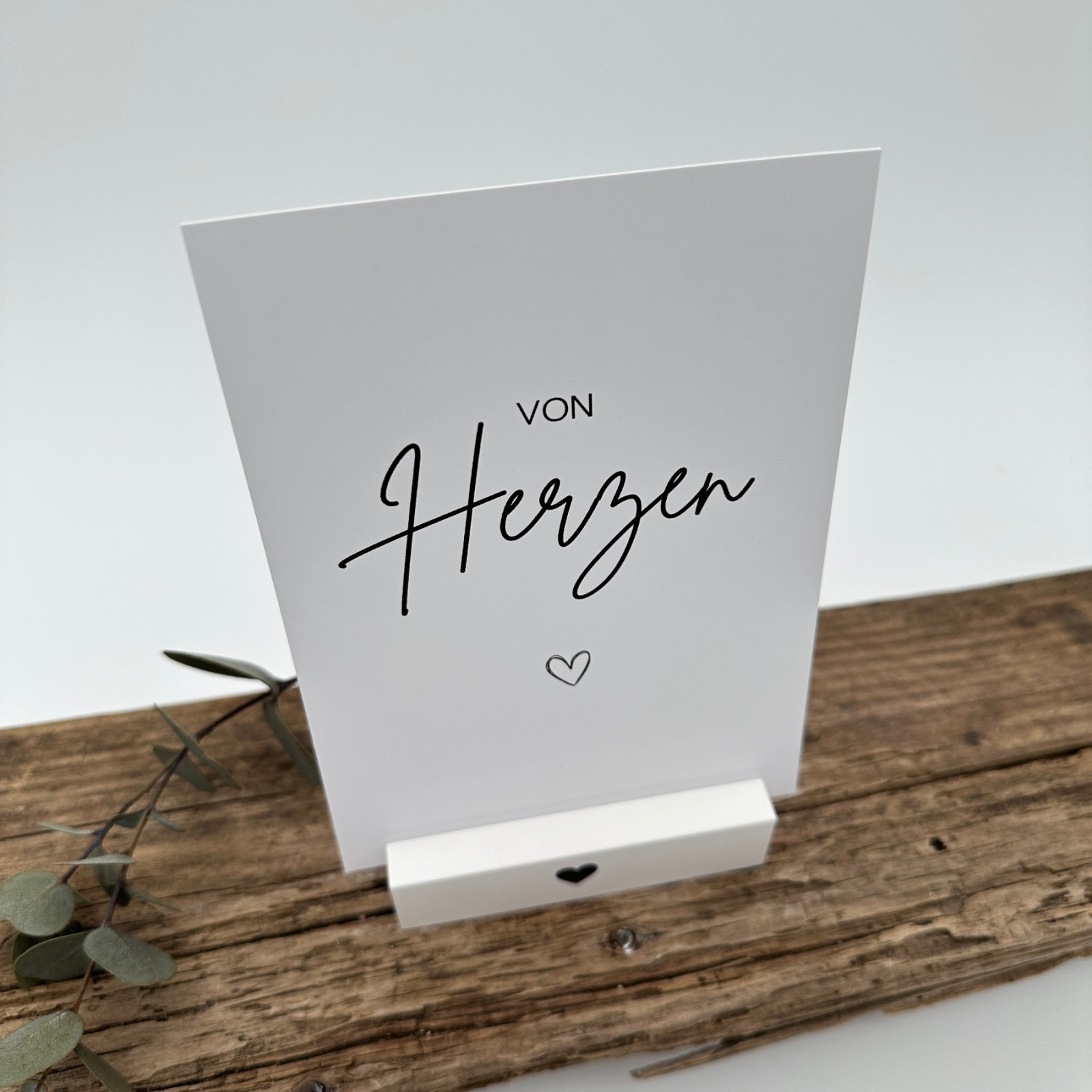 Postkarte - von Herzen weiß 2