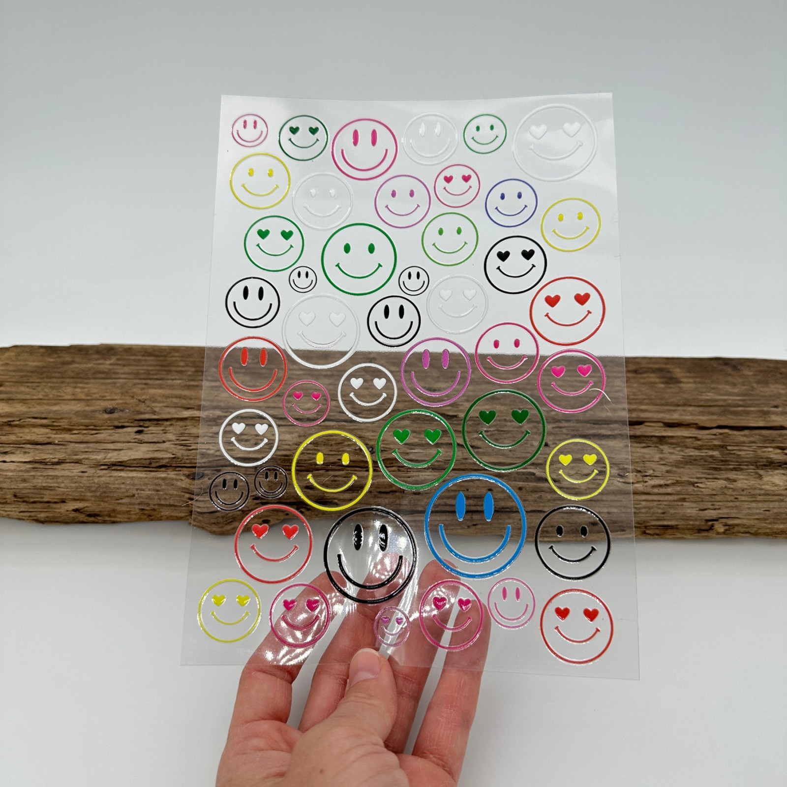 Rub-On Sticker A5 Bogen Gute Laune Gesicht bunt 3