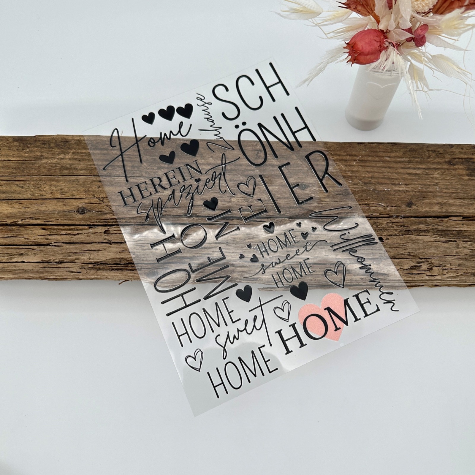 Rub-On Sticker A5 Bogen Home sweet Home in schwarz 2