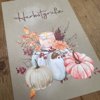 Postkarte - Herbstgrüße - Kürbisse 4