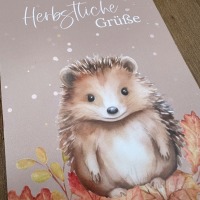 Postkarte - Herbstliche Grüße - Igel 4