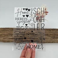 Rub-On Sticker A5 Bogen Home sweet Home in schwarz 3