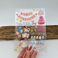 Rub-On Sticker A5 Bogen Happy Birthday 4