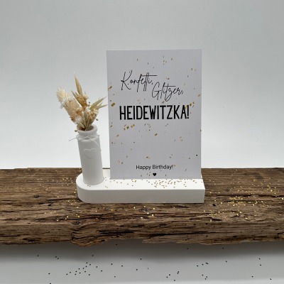 Postkarte - Konfetti, Glitzer, Heidewitzka