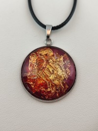 Cabochon Kette maroon 2