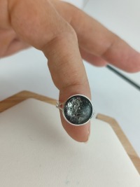 Ring, Größenverstellbar Schwarzer Mond 4