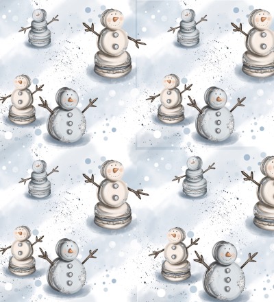 BIO French Terry GOTS Happy Snowmann - VORBESTELLUNG