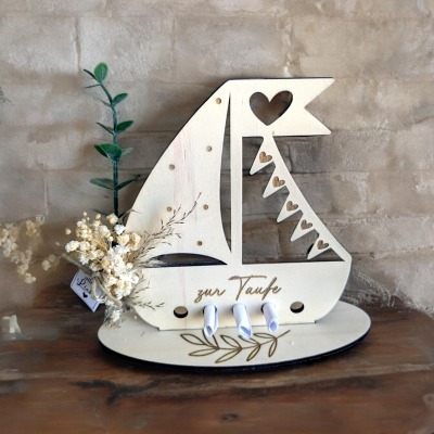 Segelboot Taufe - Liebevoll gefertigte Taufgeschenke , Geschenk zur Taufe