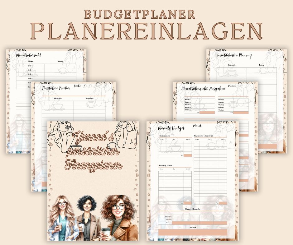 Budget Planer Einlagen in A5 Größe 6 Fach gelocht für A5 Budget Binder