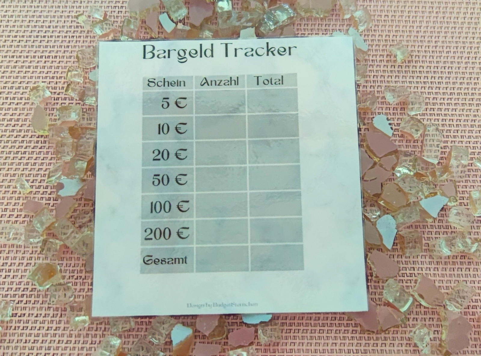 Bargeld Tracker in 2 verschiedenen Größen, für deinen Budget Binder, Umschlagmethode 4