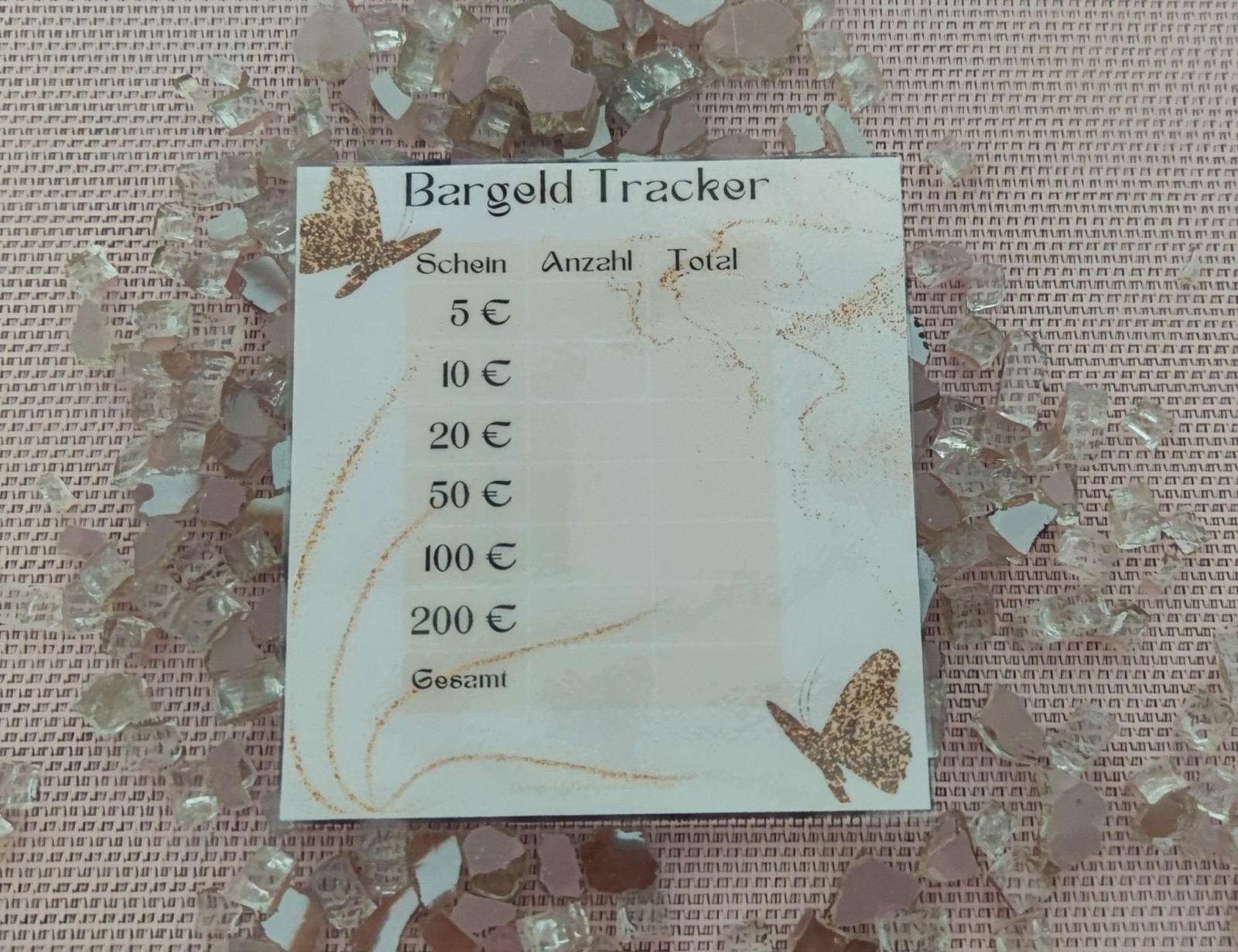 Bargeld Tracker in 2 verschiedenen Größen, für deinen Budget Binder, Umschlagmethode 8