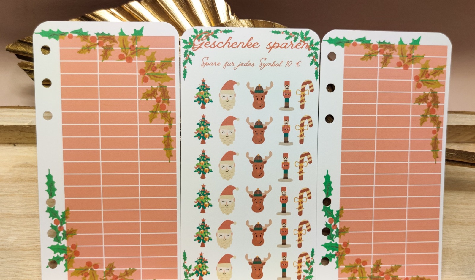 Sparchallenge Geschenke sparen, Weihnachten, verschiedene Beträge, passend für Budget Binder A6